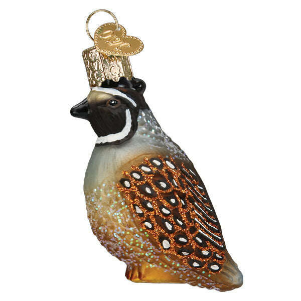 Old World Christmas Quail Blown Glass Ornament