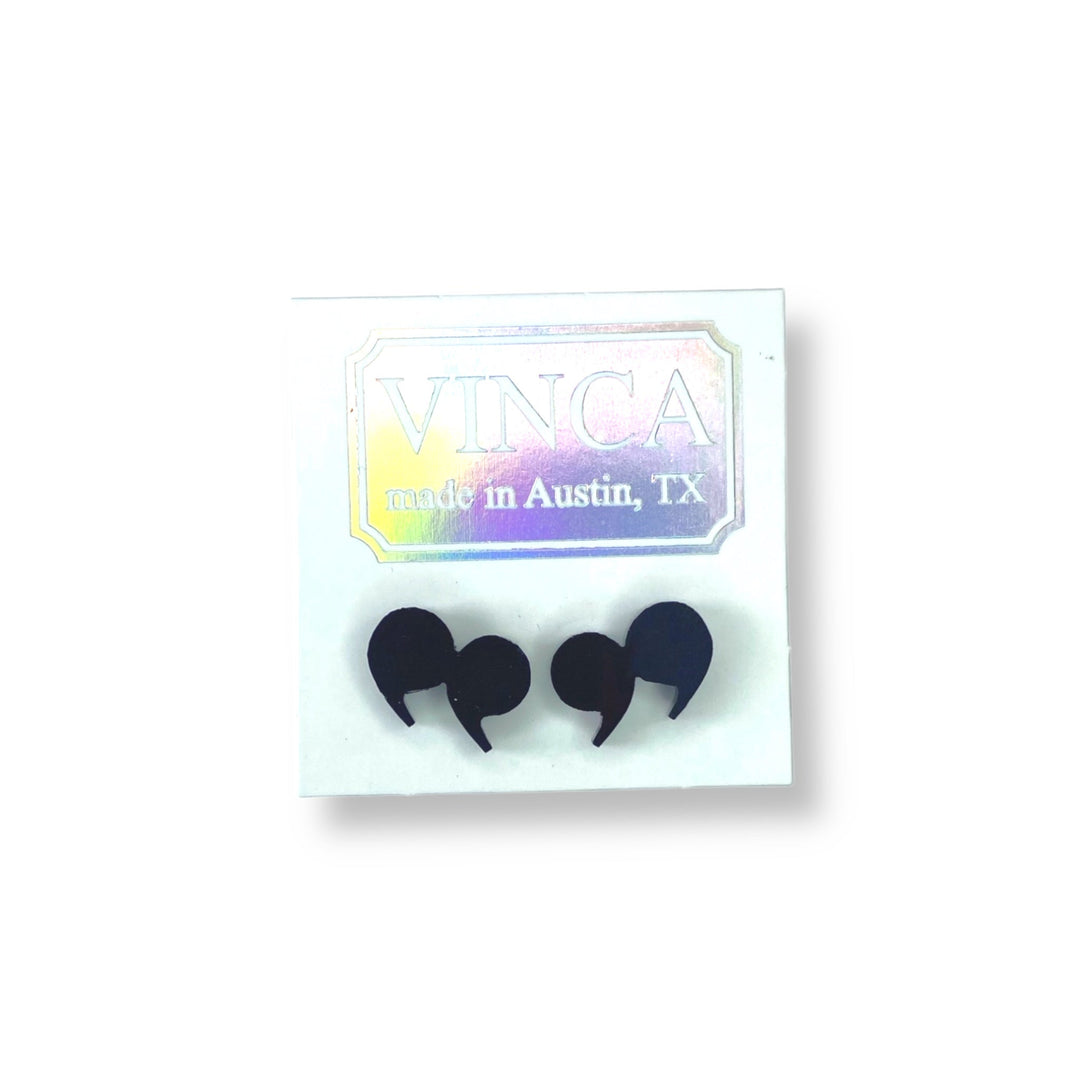 Last Chance! Quotation Earrings in Black