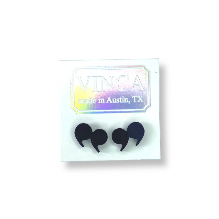 Last Chance! Quotation Earrings in Black