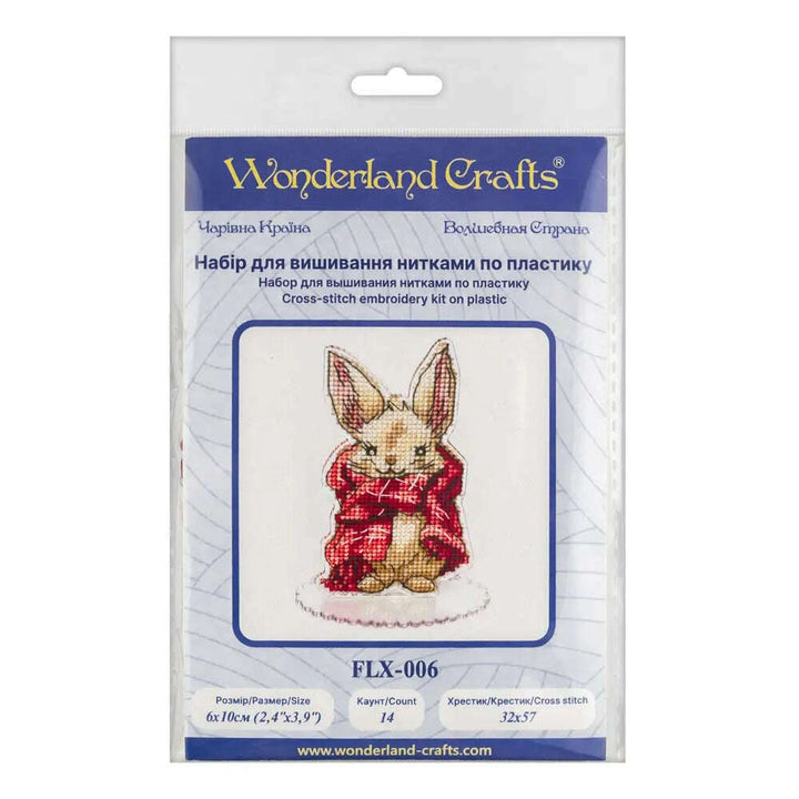 Rabbit Cross-stitch kit on a plastic base FLX-006