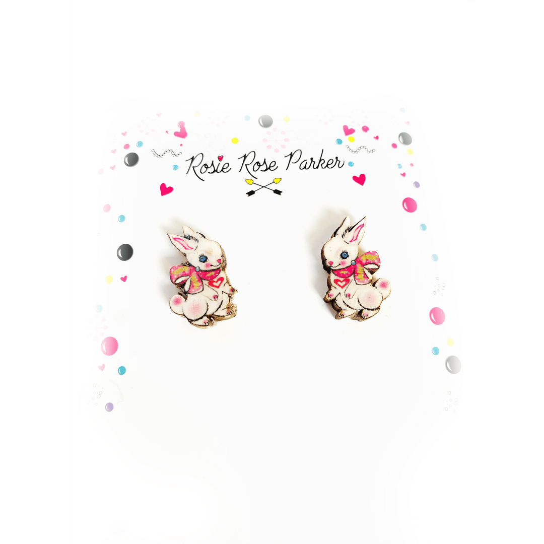 Rabbit Stud Earrings by Rosie Rose Parker