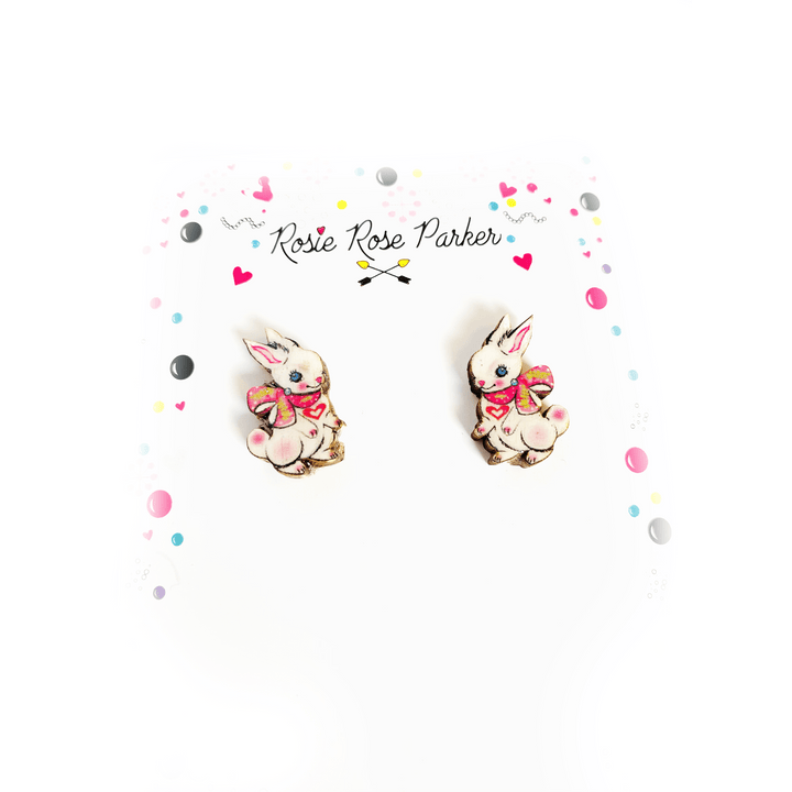 Rabbit Stud Earrings by Rosie Rose Parker