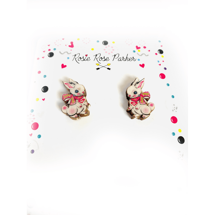 Rabbit Stud Earrings by Rosie Rose Parker