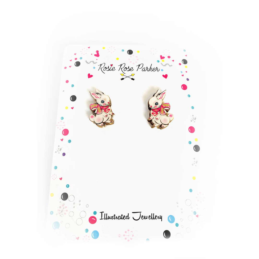 Rabbit Stud Earrings by Rosie Rose Parker