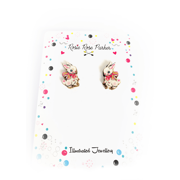 Rabbit Stud Earrings by Rosie Rose Parker