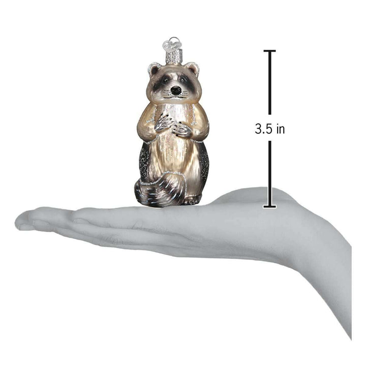 Old World Christmas Raccoon Blown Glass Ornament
