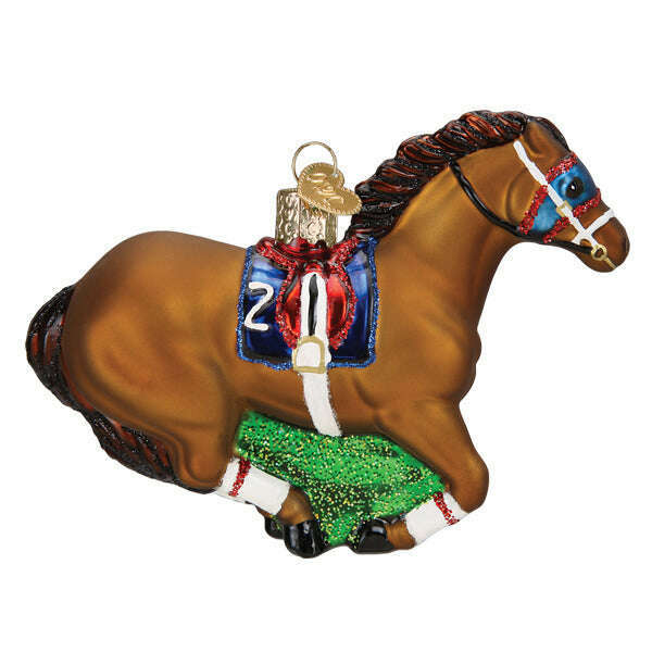 Old World Christmas Racehorse Blown Glass Ornament