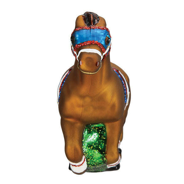 Old World Christmas Racehorse Blown Glass Ornament