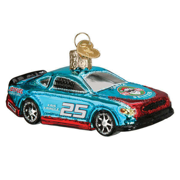 Old World Christmas Racing Sports Car Blown Glass Ornament