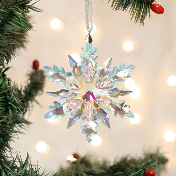 Old World Christmas Radiant Crystal Snowflake Blown Glass Ornament