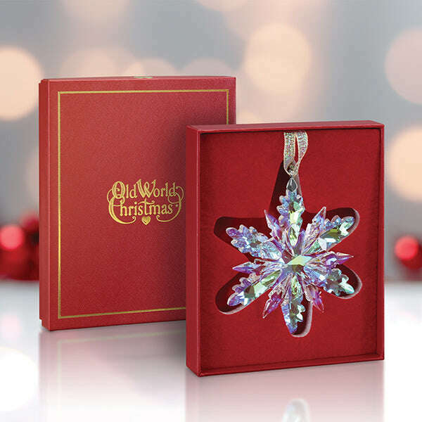 Old World Christmas Radiant Crystal Snowflake Blown Glass Ornament