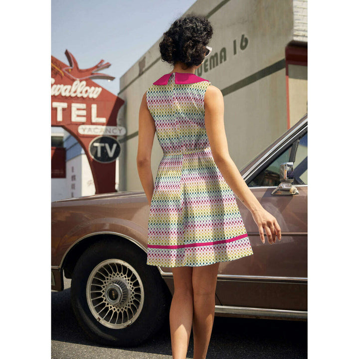 Rainbow Drop Collared Dress