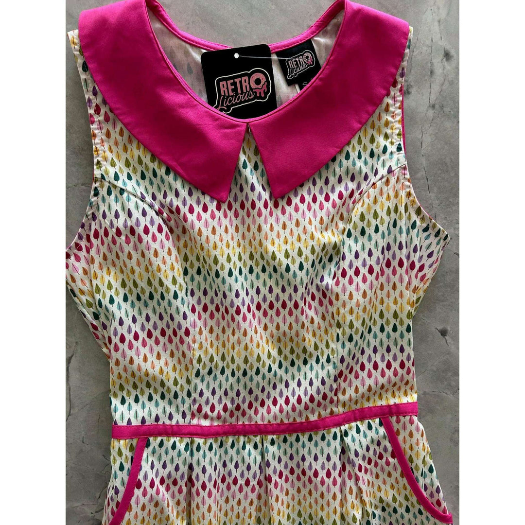 Rainbow Drop Collared Dress