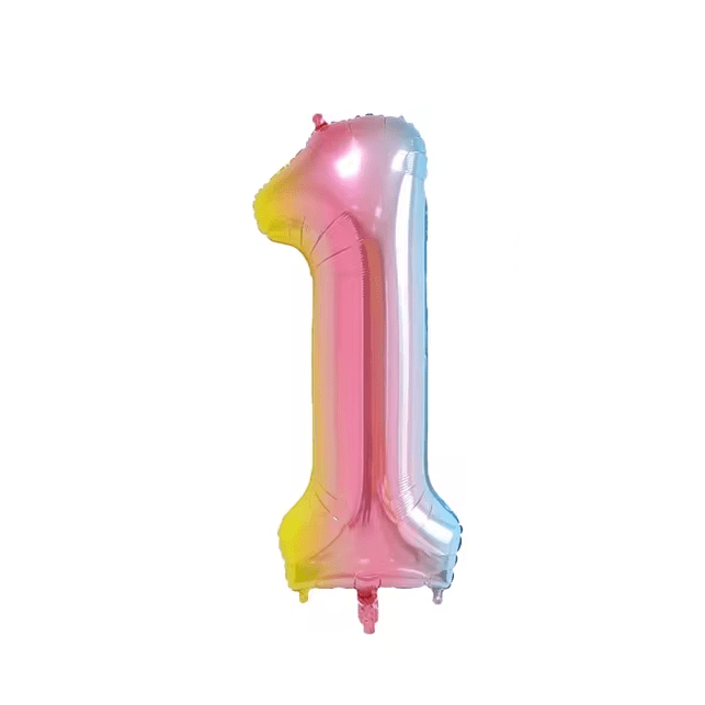 Rainbow Gradient Colorful Number Balloon Foil Balloon F07M1-77-1