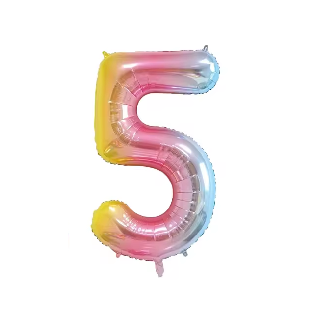 Rainbow Gradient Colorful Number Balloon Foil Balloon F07M1-77-5