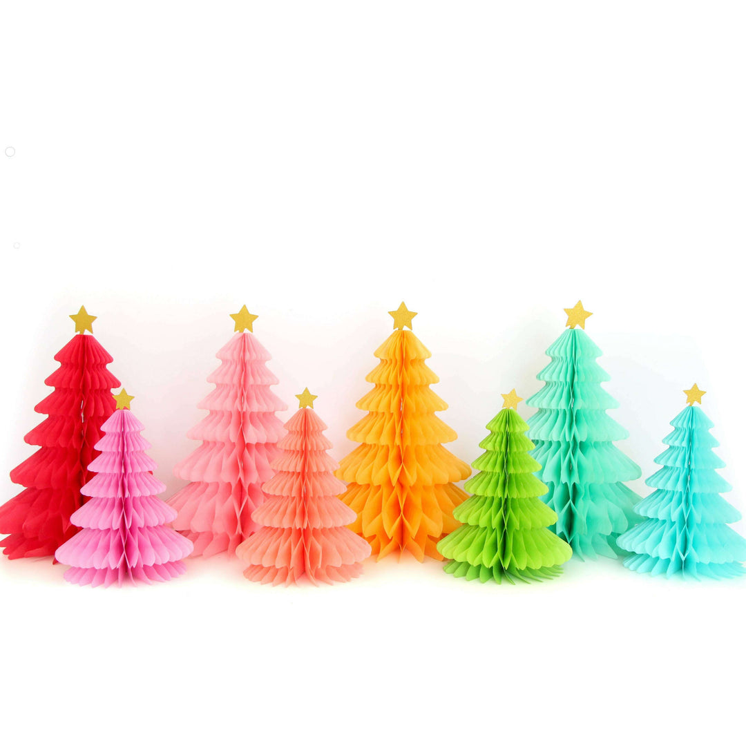 Rainbow Honeycomb Tree Sets Christmas Decorations