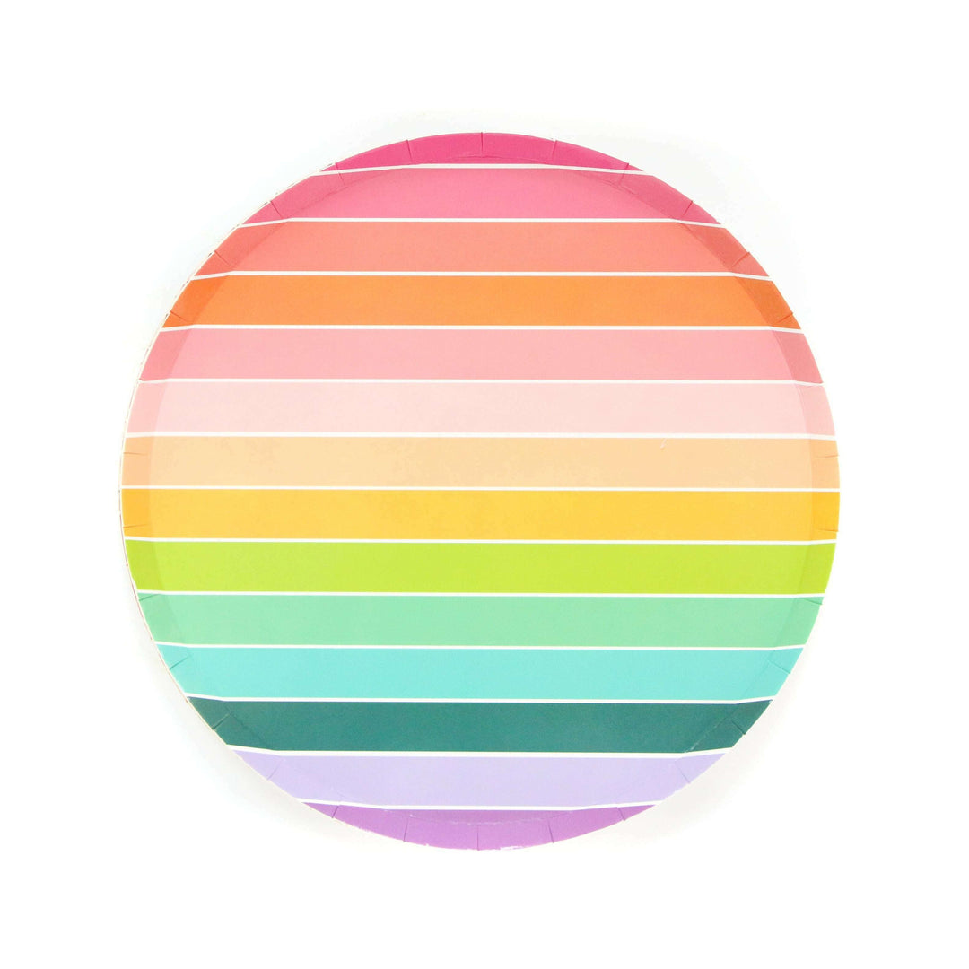 Rainbow Stripe Paper Plate