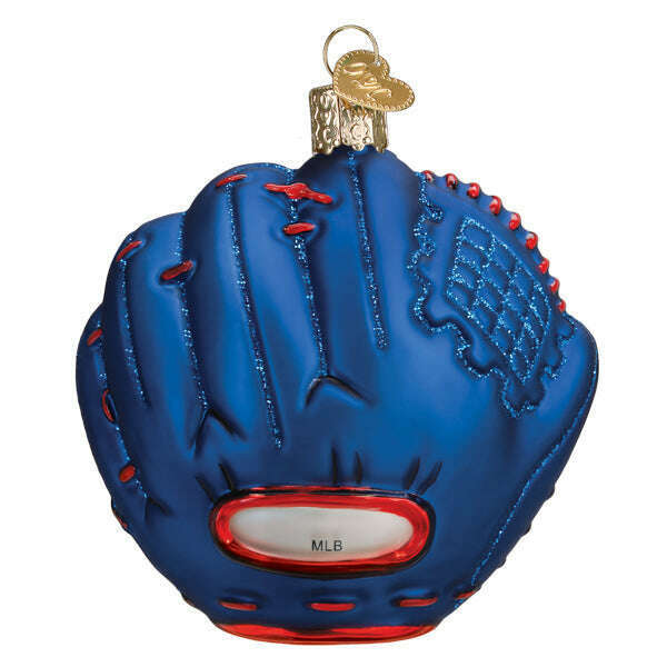Old World Christmas Rangers Baseball Mitt Blown Glass Ornament