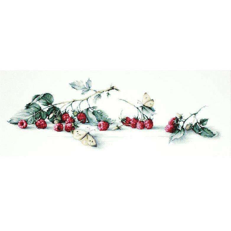 Raspberries with Butterfly B2253L Counted Cross-Stitch Kit