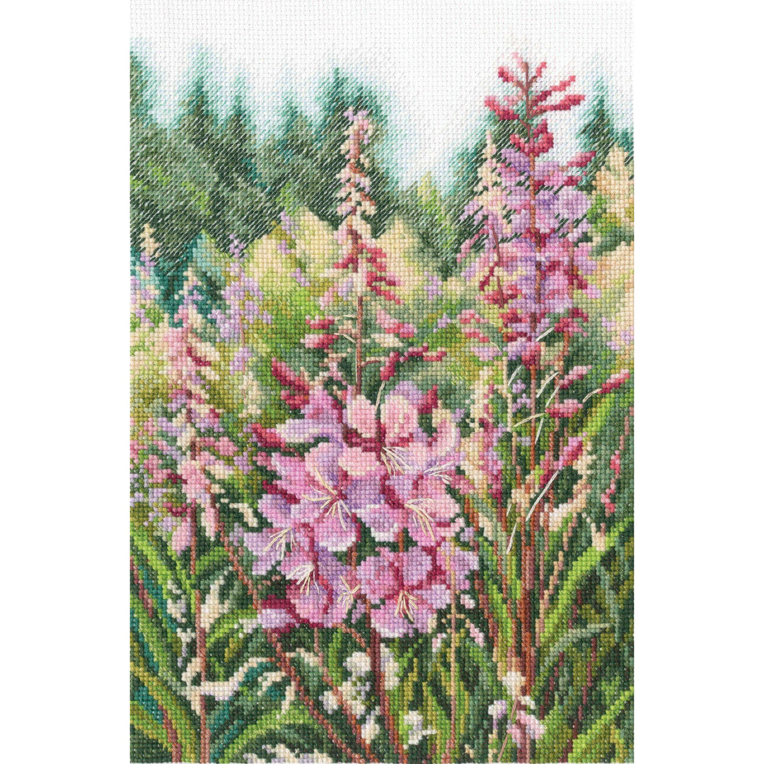 Raspberry candles of willowherbs M863 Counted Cross Stitch Kit