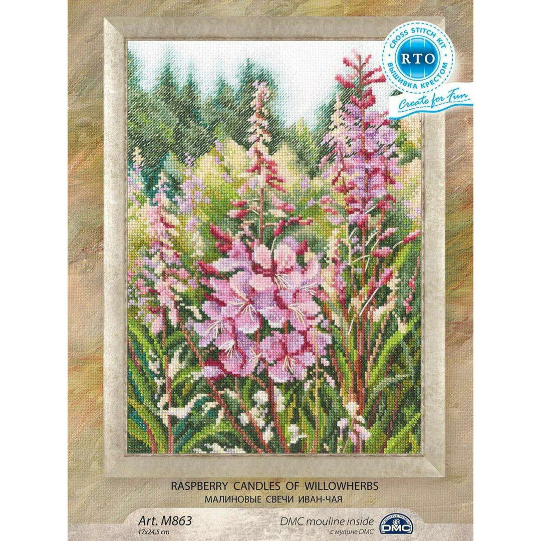 Raspberry candles of willowherbs M863 Counted Cross Stitch Kit