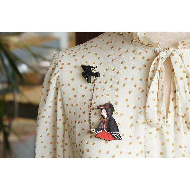 Raven Girl Brooch by LaliBlue - Quirks!