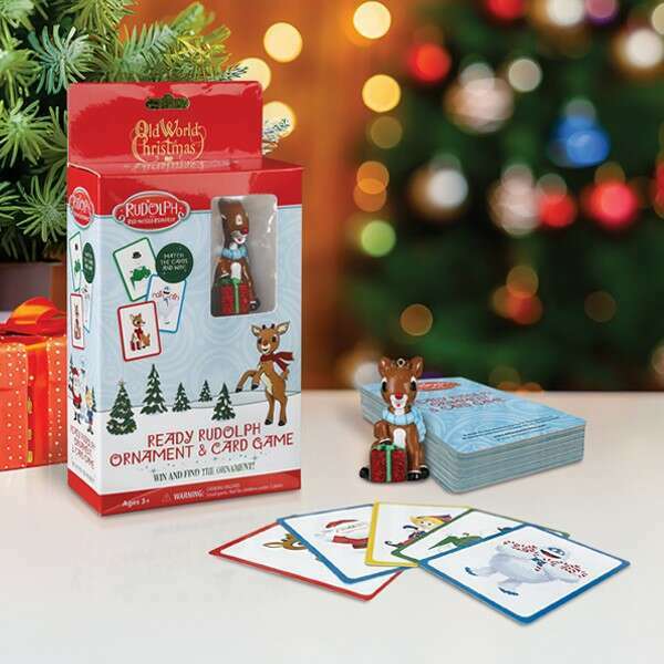 Old World Christmas Ready Rudolph Ornament & Game