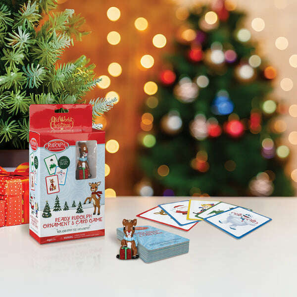 Old World Christmas Ready Rudolph Ornament & Game