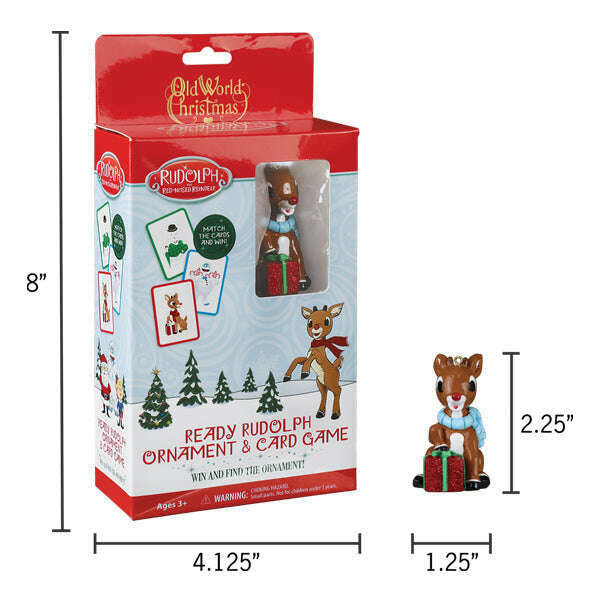 Old World Christmas Ready Rudolph Ornament & Game
