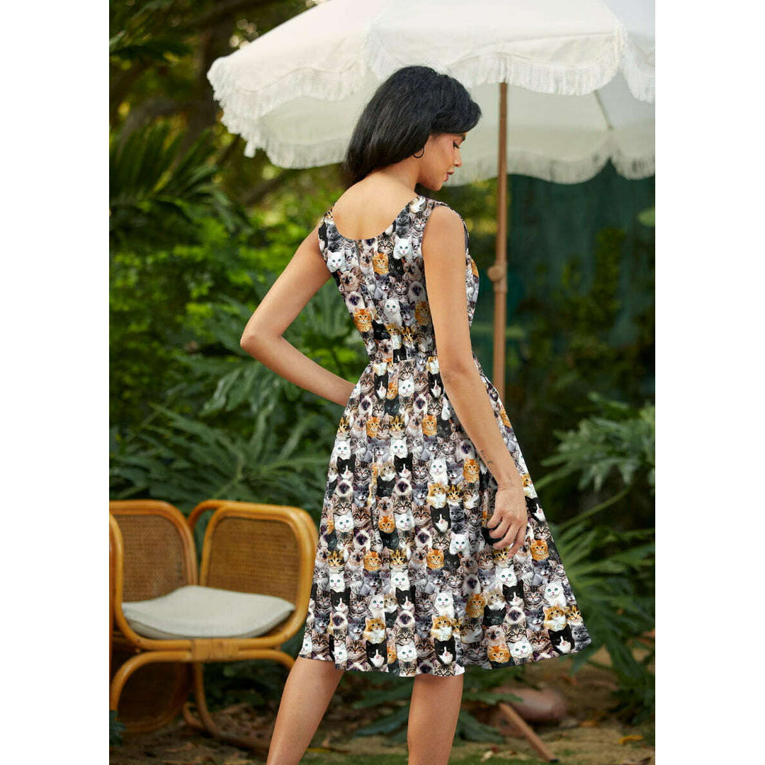 Realistic Cats Fit & Flare Dress