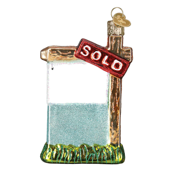 Old World Christmas Realty Sign Blown Glass Ornament