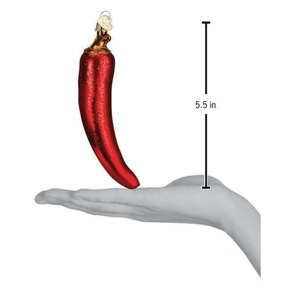 Old World Christmas Red Chili Pepper Blown Glass Ornament