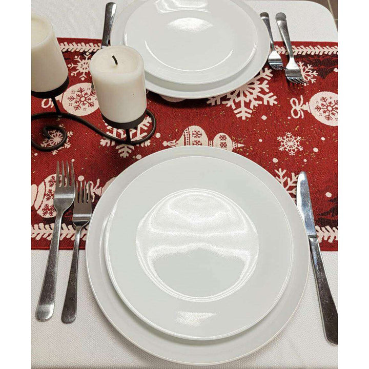 Red Christmas Ornaments Table Runner F07M5-10B