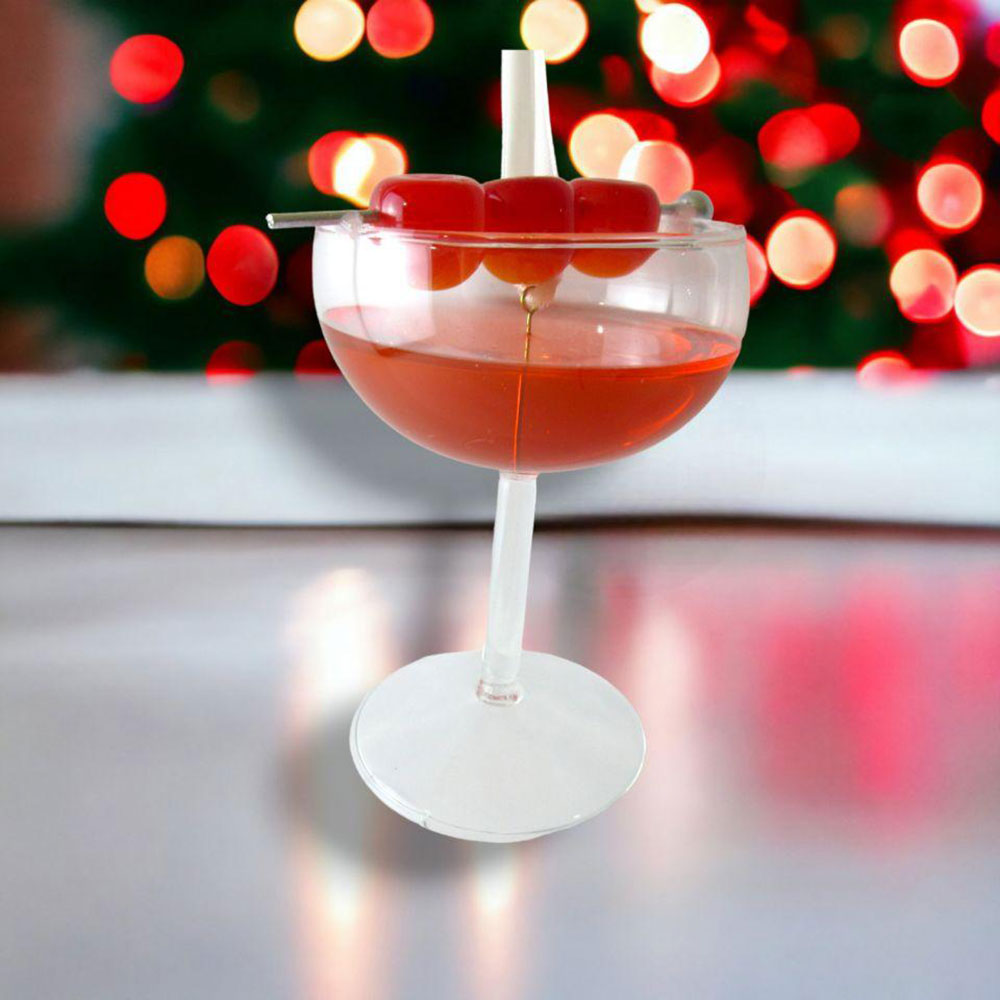 Red Cocktail Glass Ornament - New For 2024 by December Diamonds 