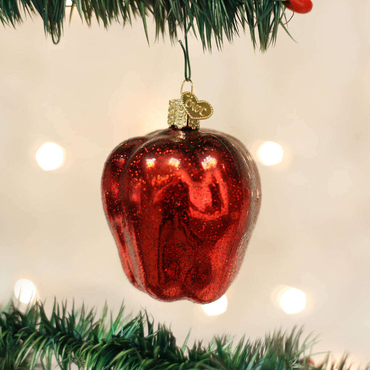 Old World Christmas Red Delicious Apple Blown Glass Ornament