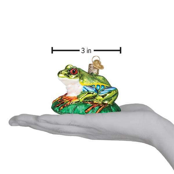 Old World Christmas Red-eyed Tree Frog Blown Glass Ornament