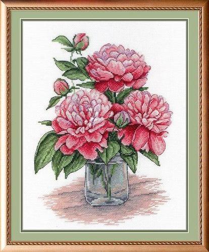 Red Flowers HB-543 / SNV-543 Counted Cross Stitch Kit