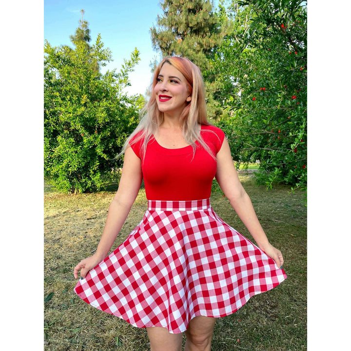Red Gingham Skater Skirt