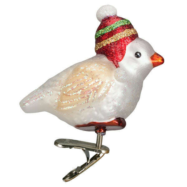 Old World Christmas Red Hat Snowbird Blown Glass Ornament