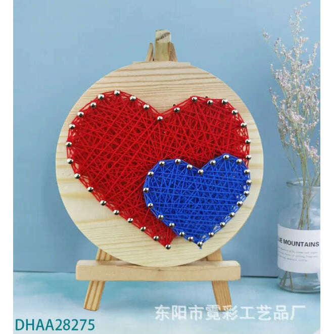 Red Hearts String Art Kit with Stand. Simple Decorative DIY String Art Craft Kit M1-4 DHAA28275