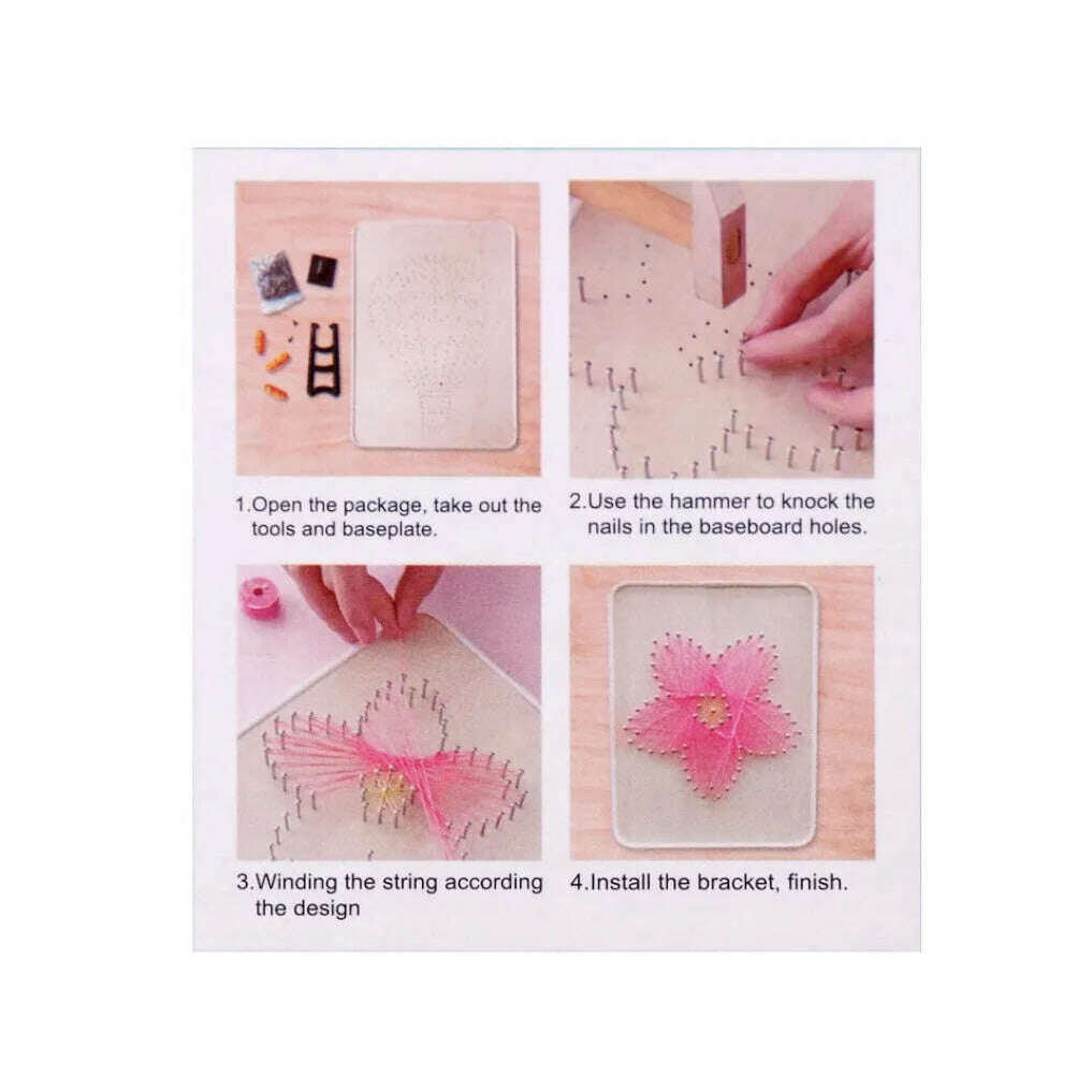 Red Hearts String Art Kit with Stand. Simple Decorative DIY String Art Craft Kit M1-4 DHAA28275