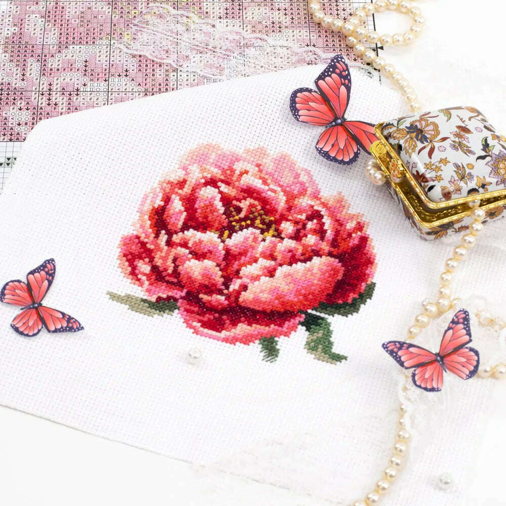 Red Peony 150-009 Counted Cross-Stitch Kit