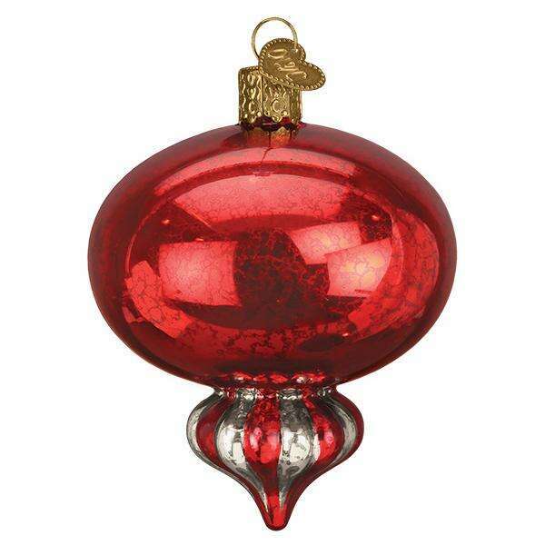 Old World Christmas Red Peppermint Reflection Blown Glass Ornament
