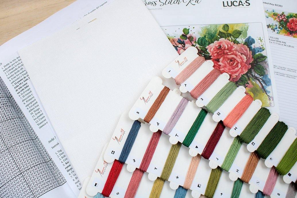 Red roses B2383L Counted Cross-Stitch Kit