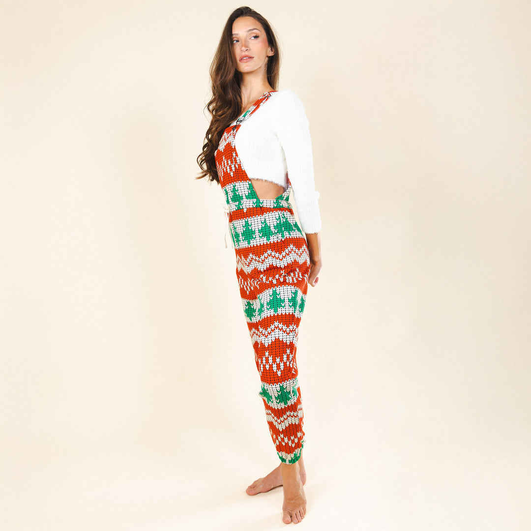 The Red Ryder | Fair Isle Knit Print Women's Pajamaralls®