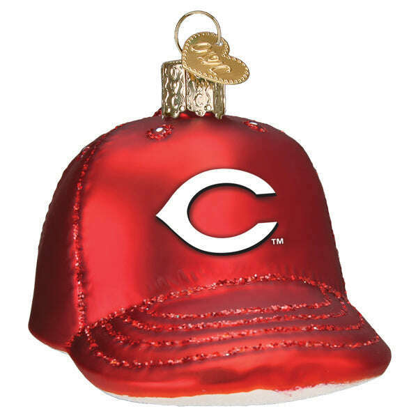Old World Christmas Reds Baseball Cap Blown Glass Ornament
