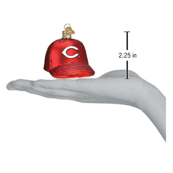 Old World Christmas Reds Baseball Cap Blown Glass Ornament