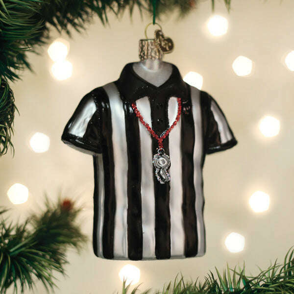 Old World Christmas Referee Shirt Blown Glass Ornament
