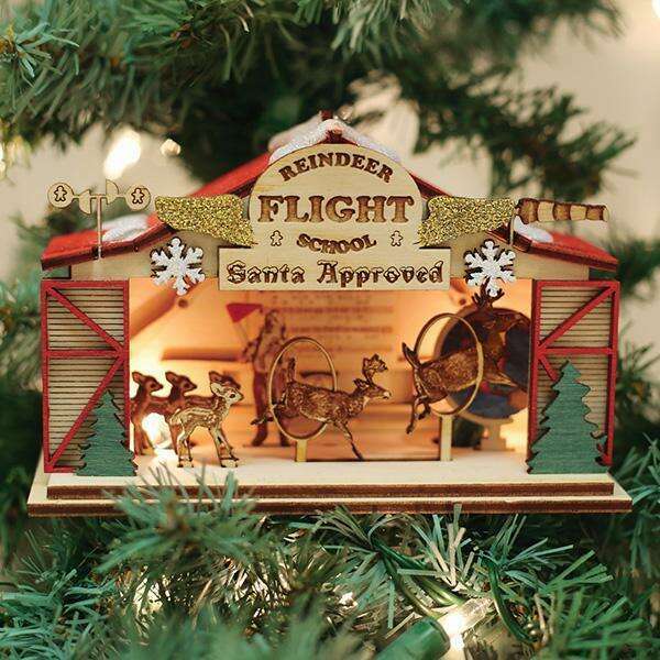 Old World Christmas Reindeer Flight School Blown Glass Ornament