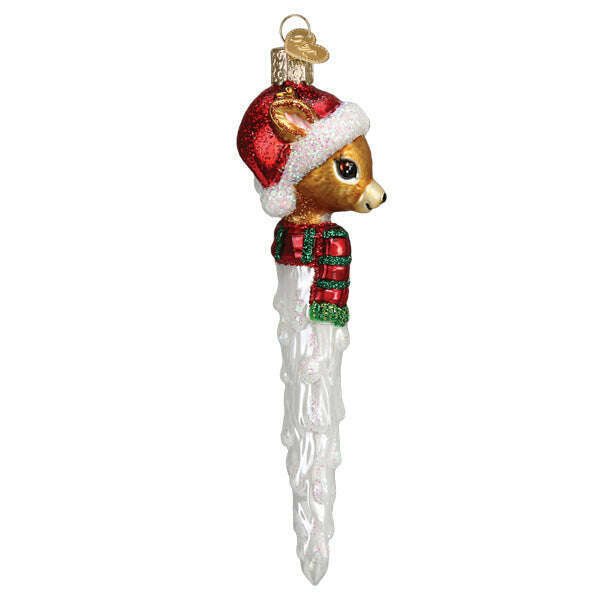 Old World Christmas Reindeer Icicle Blown Glass Ornament